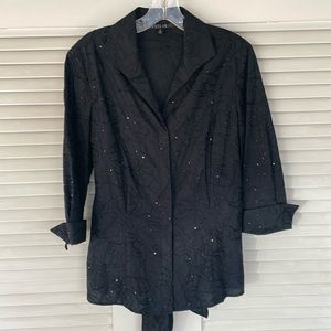 Sparkly embroidered LAFAYETTE 148 New York blouse - SIZE 10